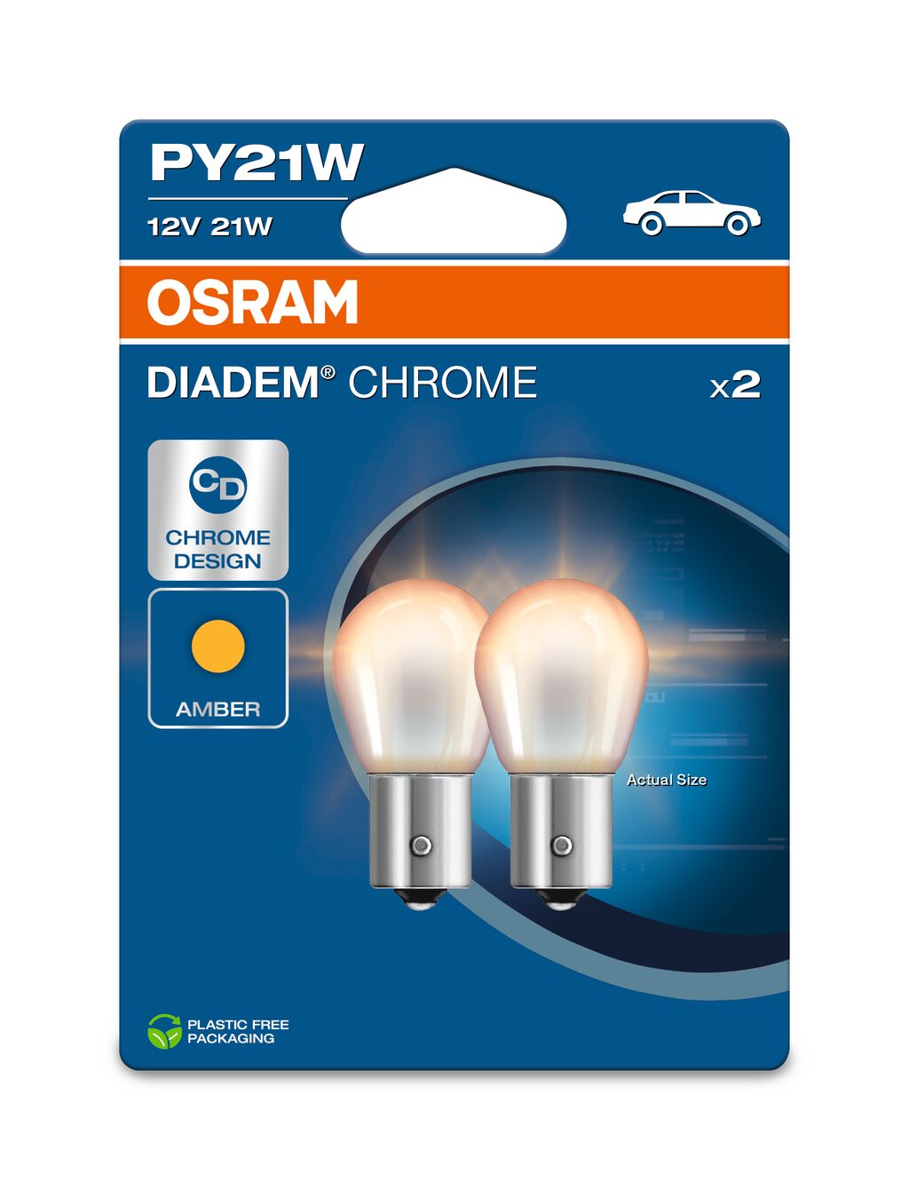 OSRAM DIADEM CHROME PY21W 12V BLI2 ECO
